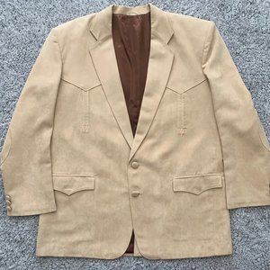 Super Cool Vintage Suede-ish Western Jacket Blazer. Size 46. Jaroun.